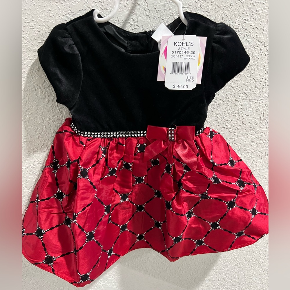 Baby girl dress 24M red/black